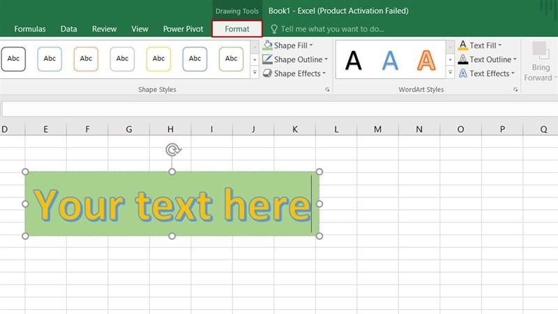 Cách chèn kiểu chữ WordArt trong Excel