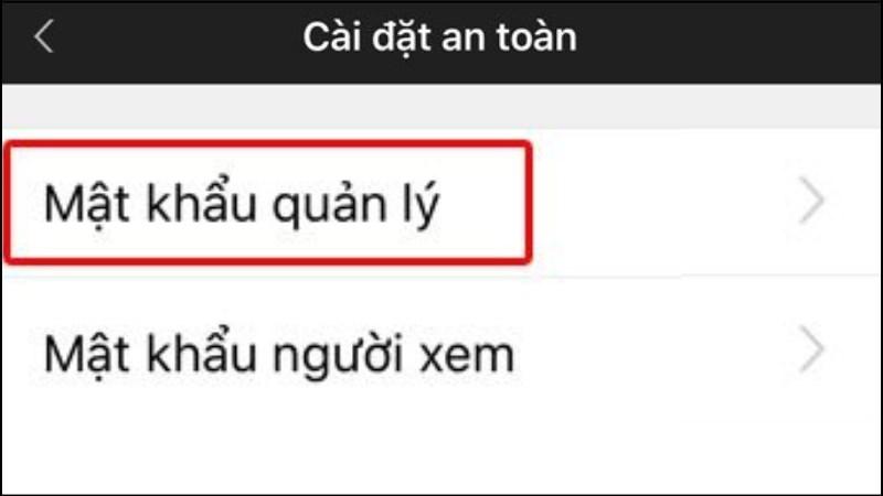 Chọn Mật khẩu quản l&yacute;