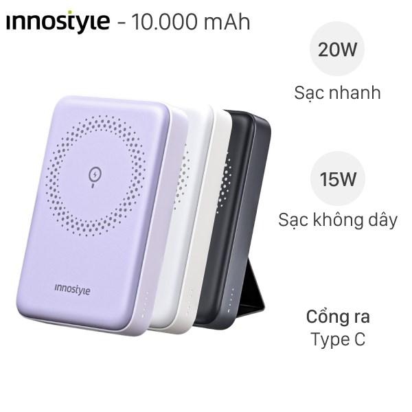 Sạc dự phòng Magnetic Type C PD 20W Innostyle PowerMag 2in1 IS20PD