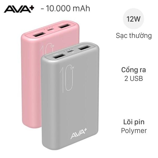 Sạc dự phòng Polymer 10000mAh 12W AVA+ PJ JP192