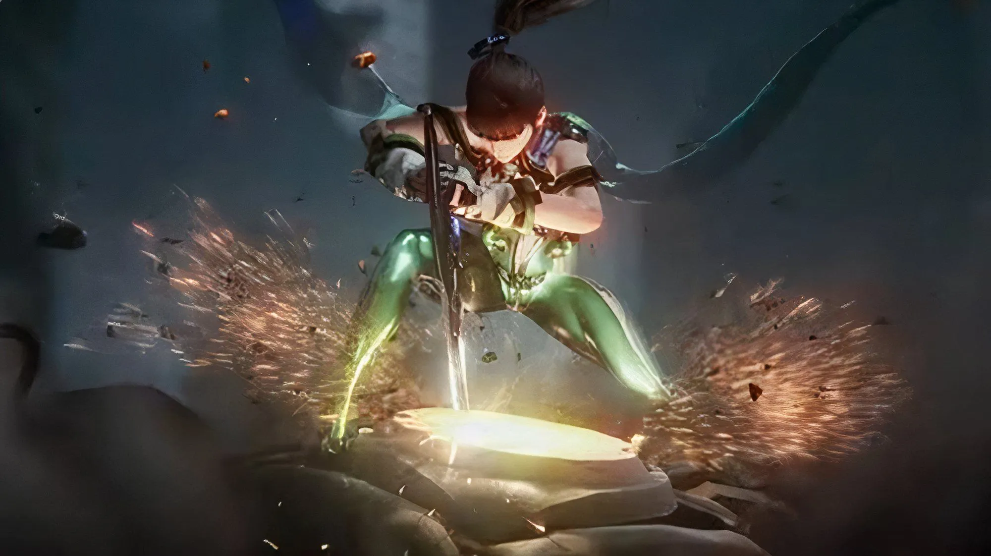 Alt: Minh họa nhân vật Eve từ Stellar Blade trong sự kiện crossover với Goddess of Victory: Nikke