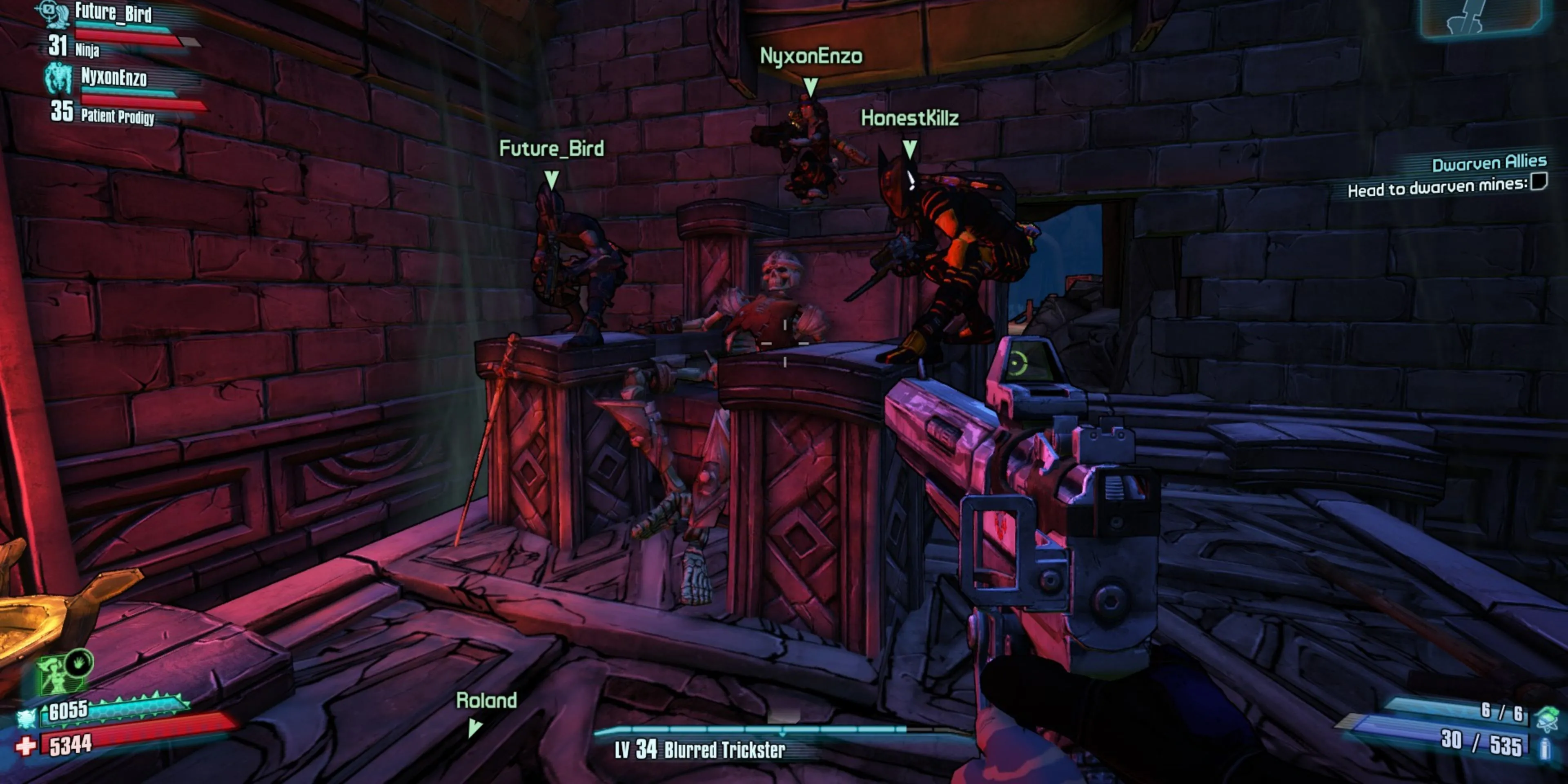 Ảnh chụp màn hình Borderlands 2 với người chơi và bạn bè