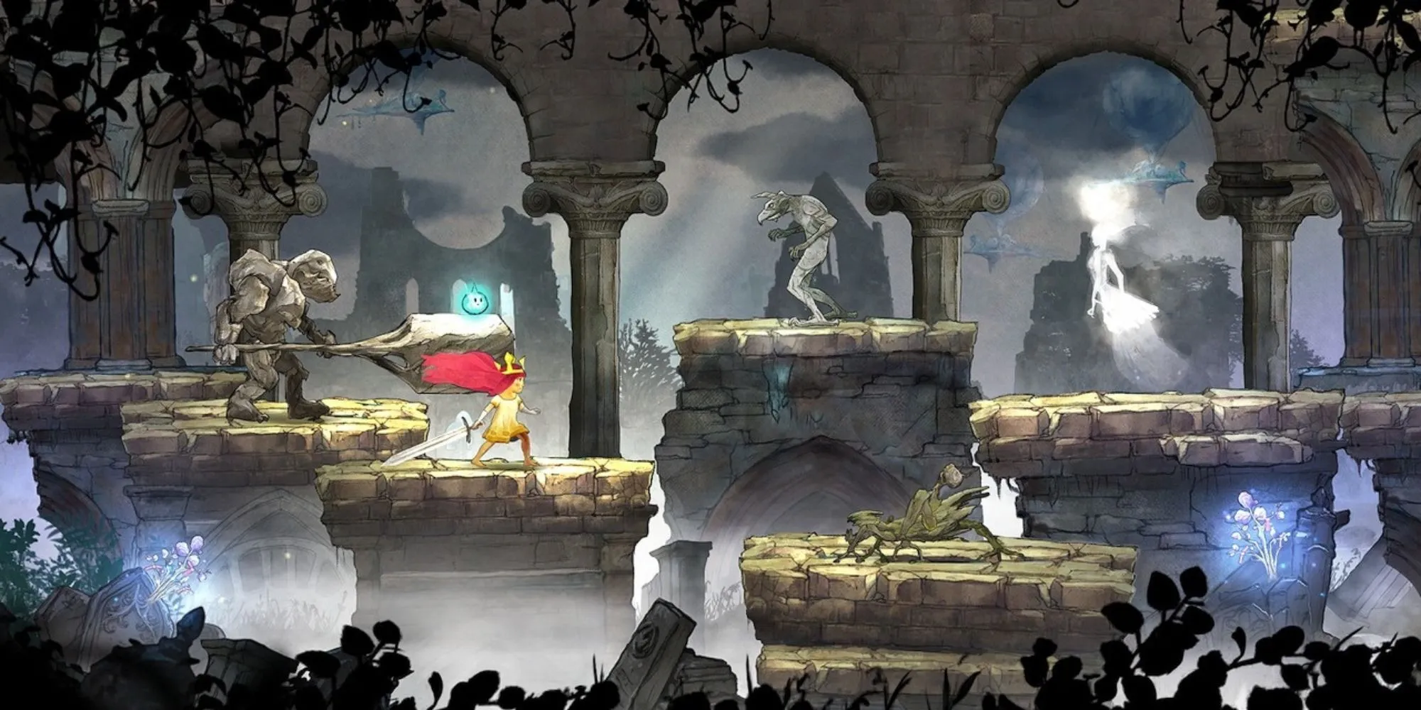 Top Game Metroidvania PS Plus: Khám Phá Kho Báu Ẩn Giấu 1 Ảnh chụp màn hình chiến đấu trong game Child of Light