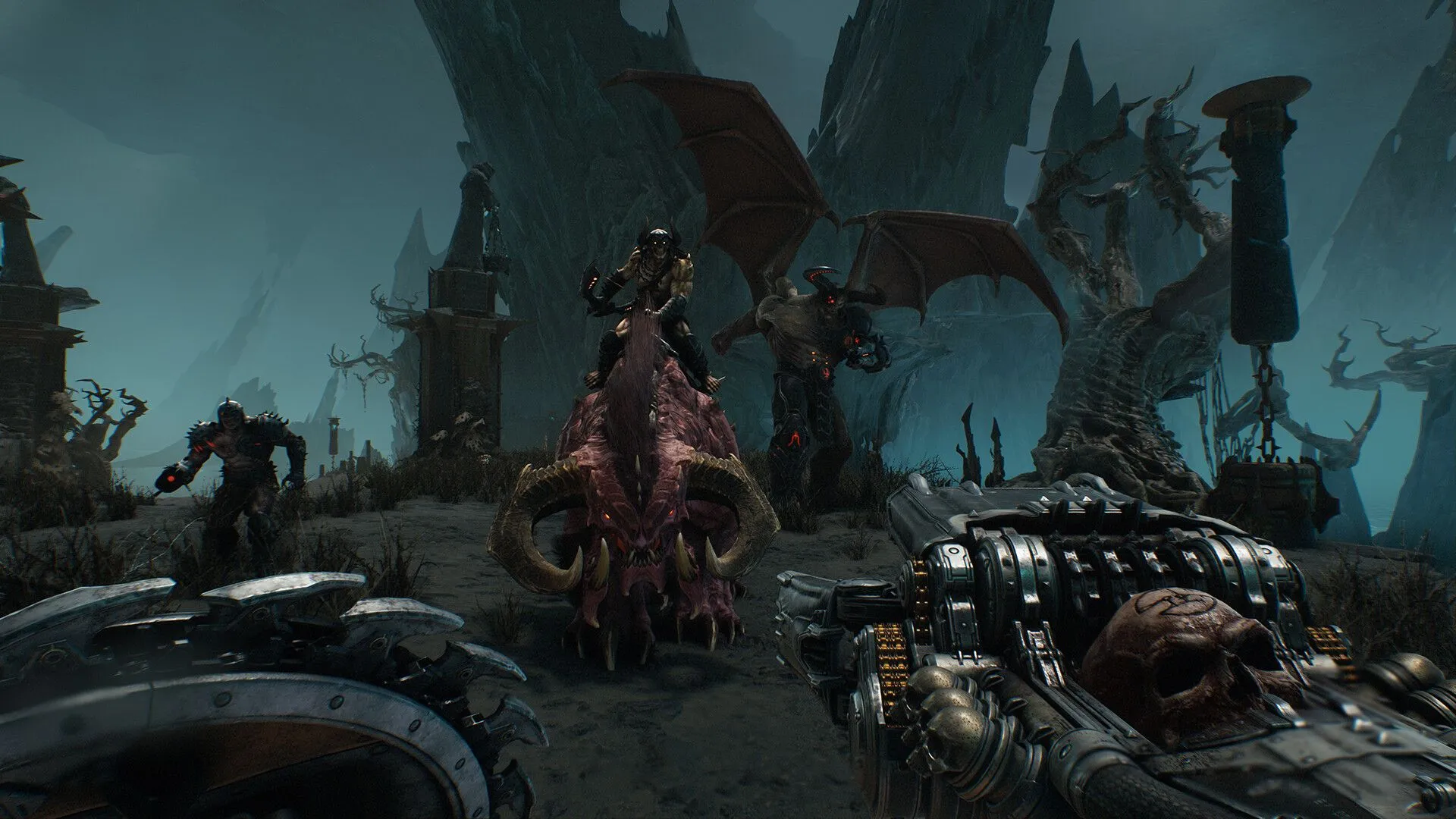 Ảnh chụp màn hình gameplay Doom The Dark Ages 3 mô tả quái vật đặc trưng