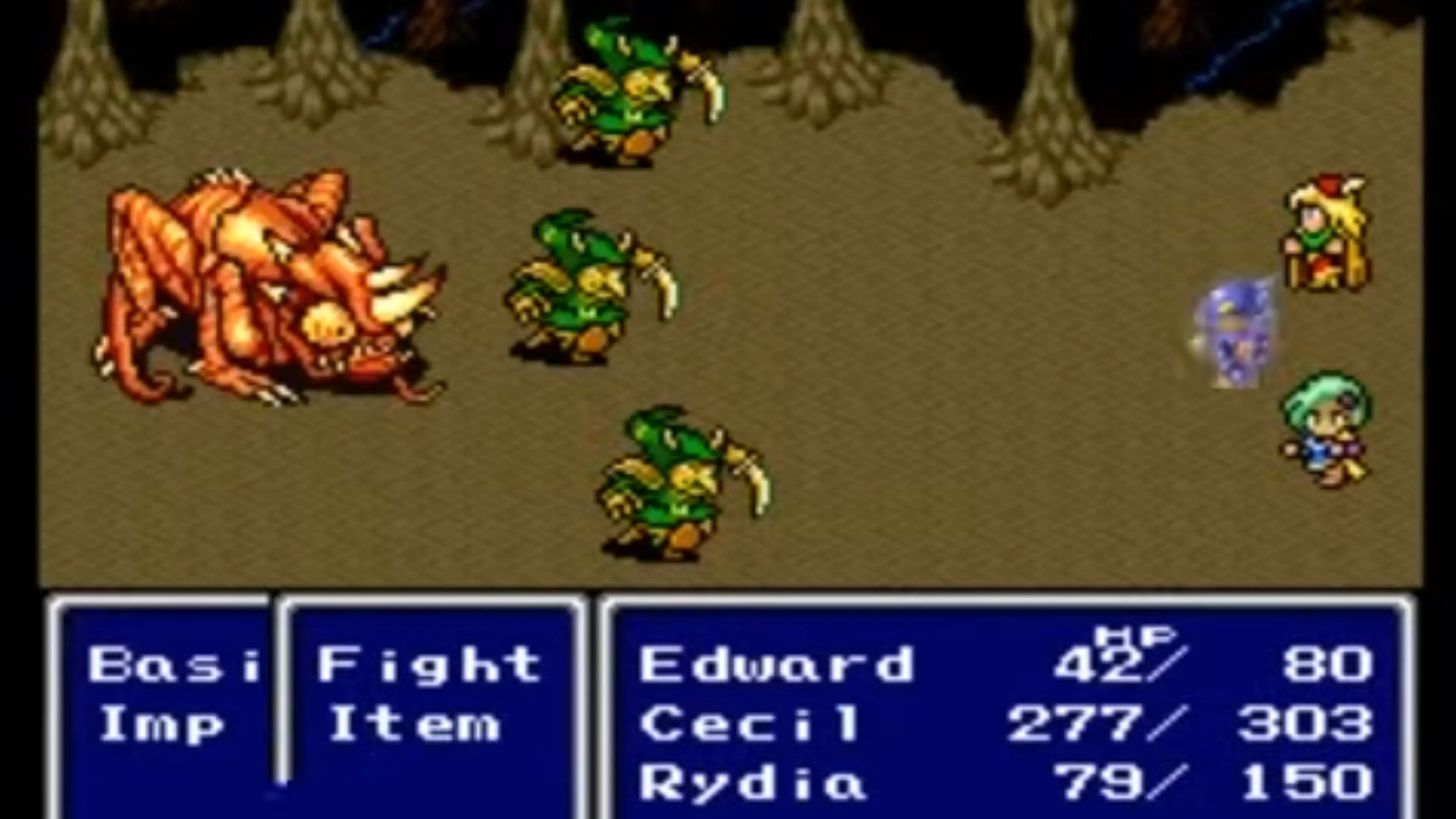 Ảnh chụp màn hình trận chiến trong game Final Fantasy II Pixel Remaster