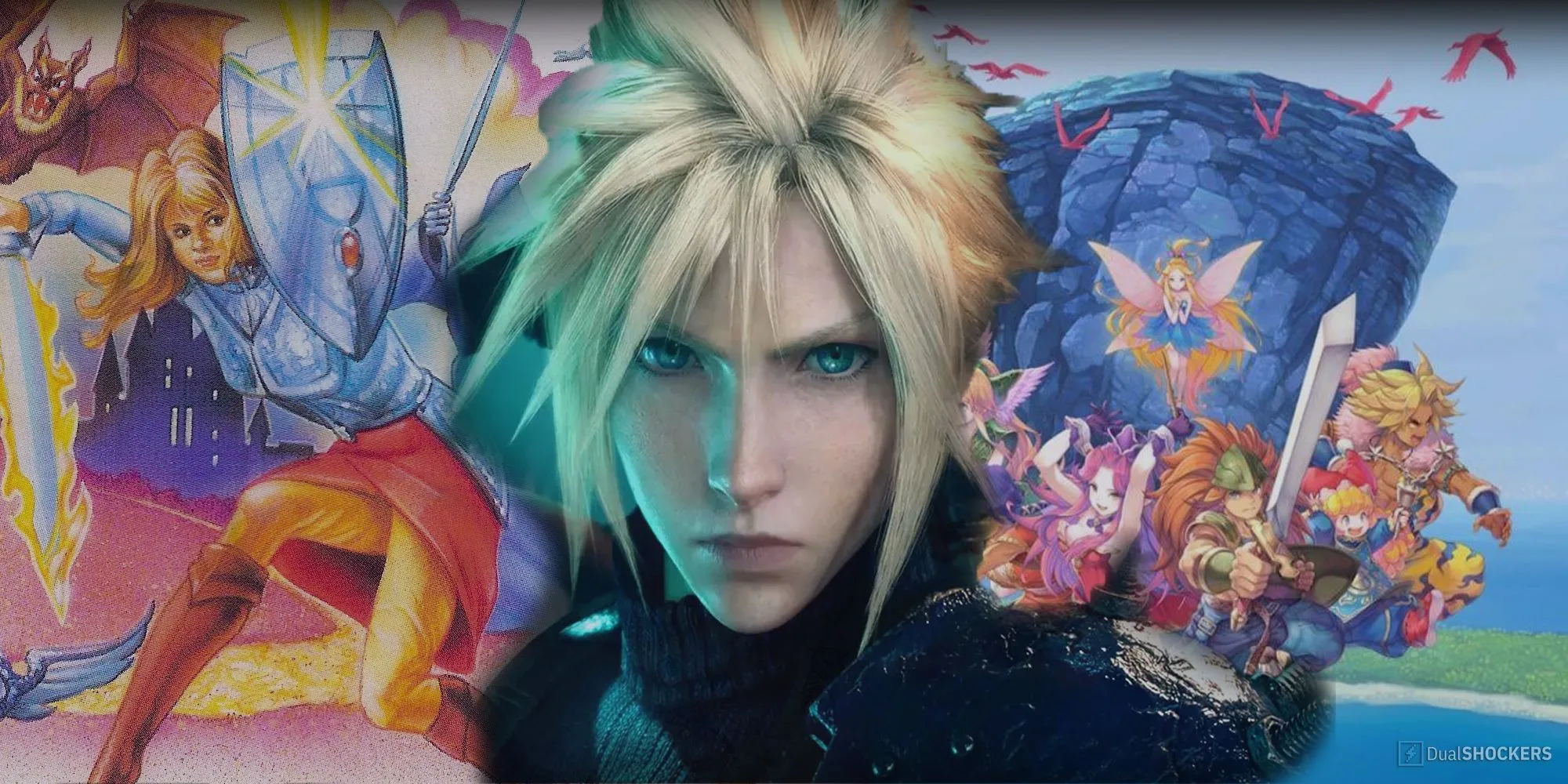 Ảnh ghép các bản làm lại RPG cổ điển hay nhất như Phantasy Star, Final Fantasy 7, Trials of Mana