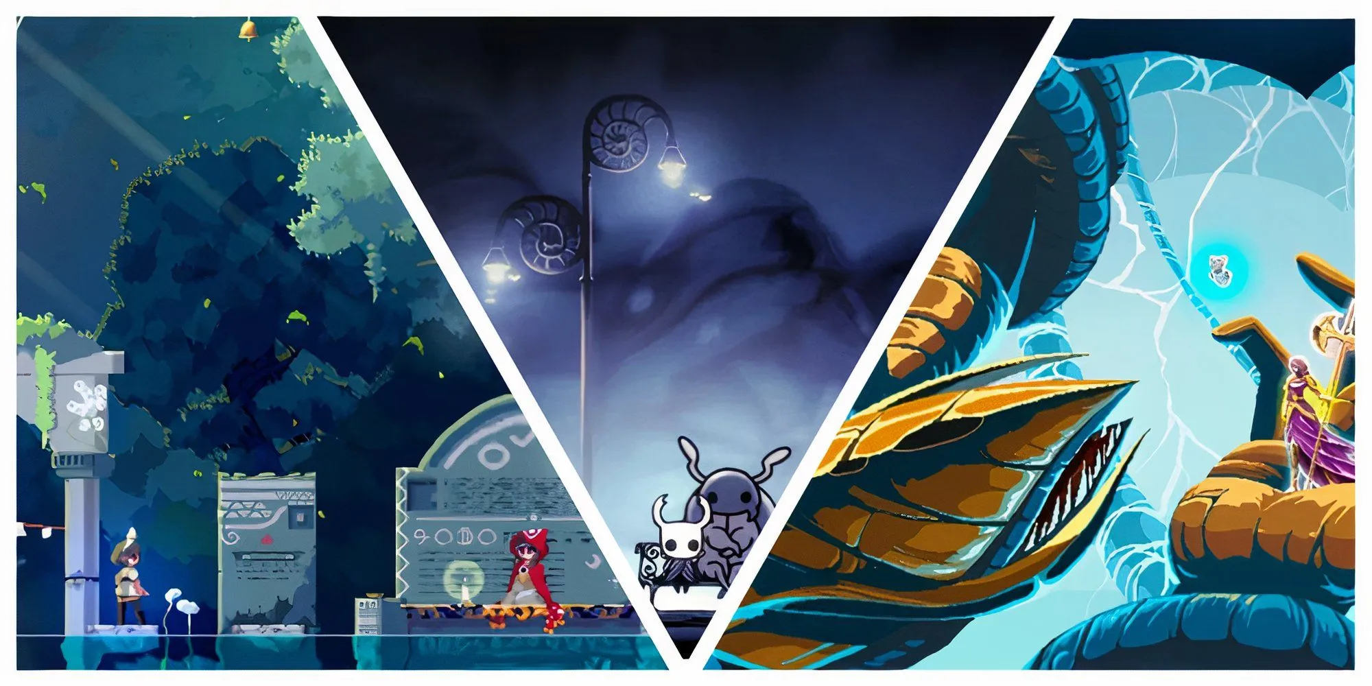 Ảnh minh họa thế giới game Metroidvania phức tạp trong Rusty Rabbit, gợi liên tưởng đến các tựa game khác cùng thể loại