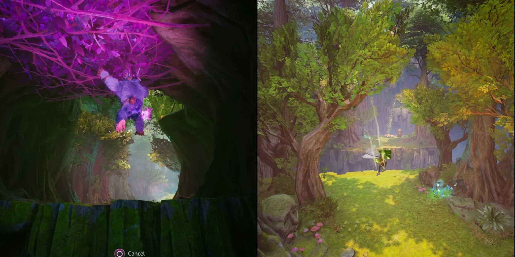 Ape-Mio leo trần trong The Underlands của Split Fiction Hopes of Spring, Pixie-Zoe bay qua vực thẳm.