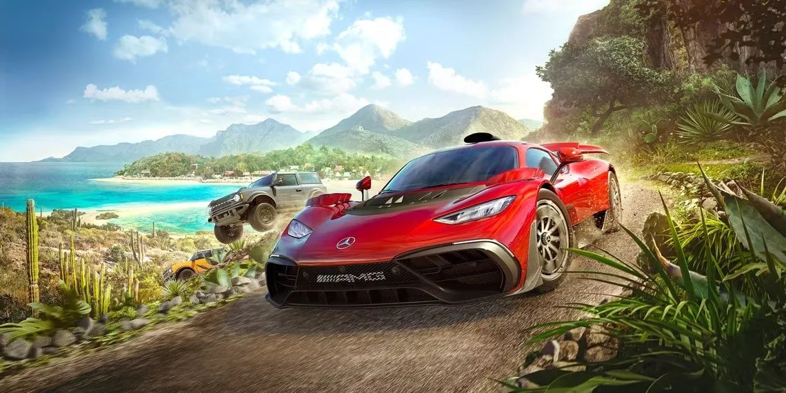 Artwork chính thức của Forza Horizon 5 với siêu xe Mercedes-AMG ONE đầy ấn tượng