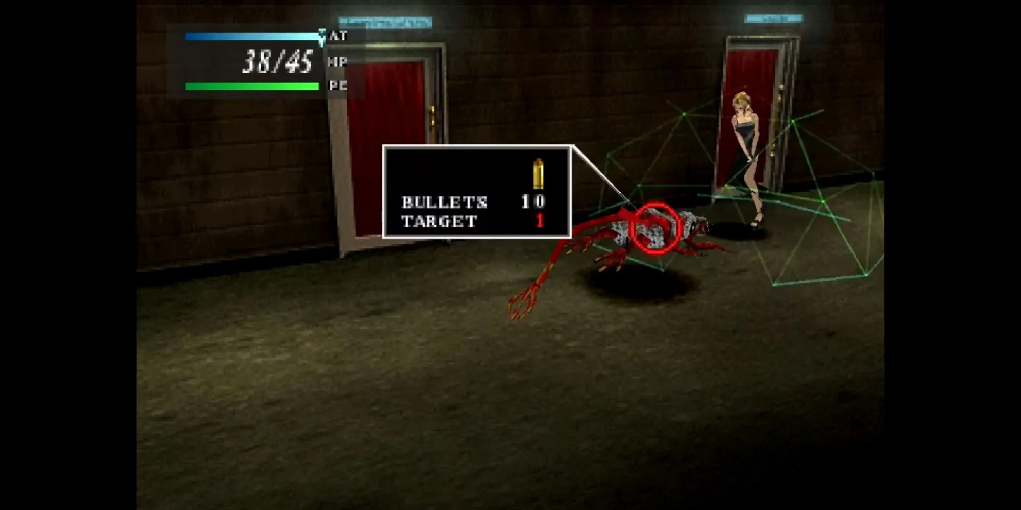 Aya Brea đối đầu quái vật trong Parasite Eve với hệ thống ATB thời gian thực