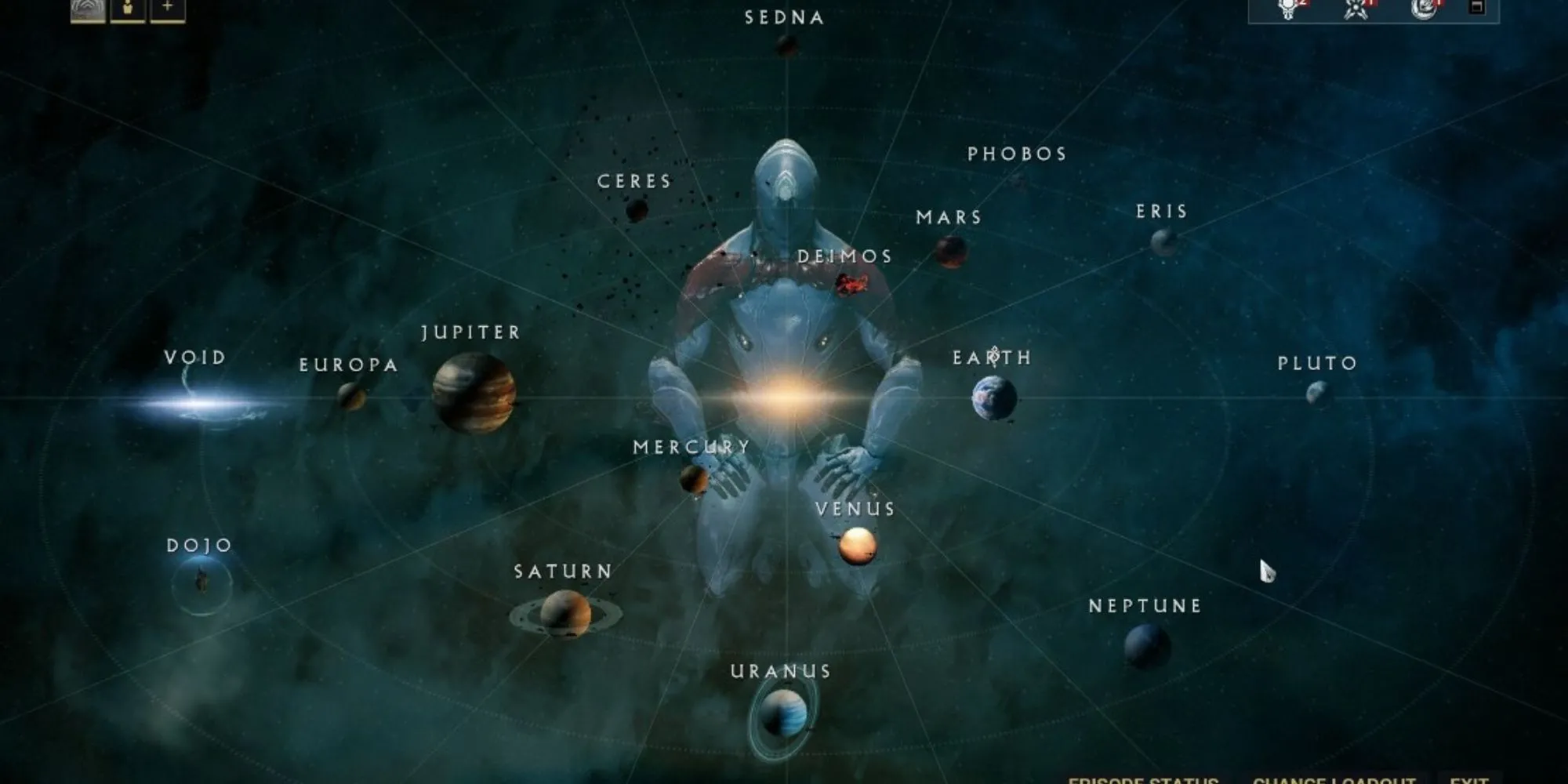 Bản đồ không gian trong game Warframe