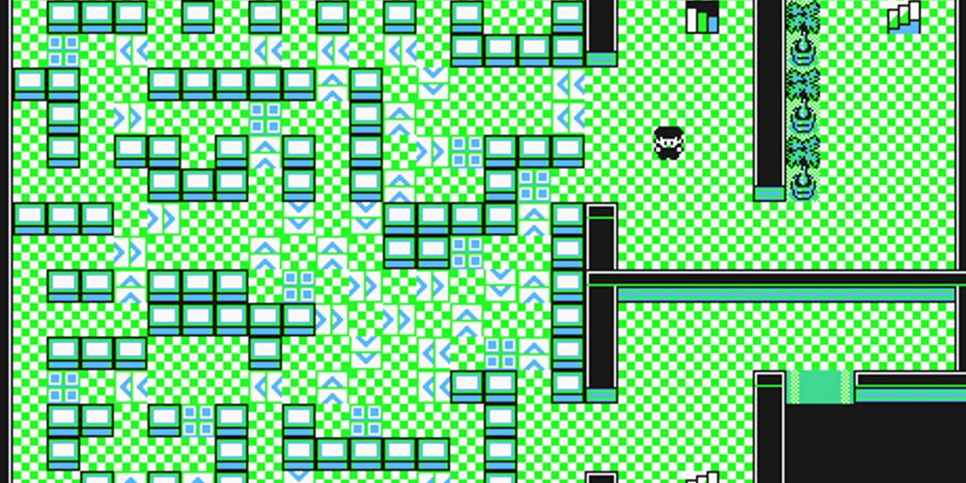 Bản đồ phức tạp với các ô trượt trong Team Rocket Hideout của Pokemon Red &amp; Blue