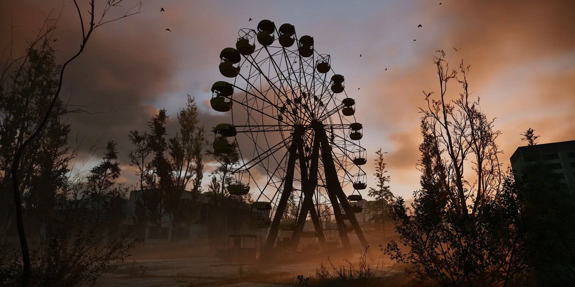 Bánh xe Ferris biểu tượng trong S.T.A.L.K.E.R. 2 giữa khung cảnh The Zone