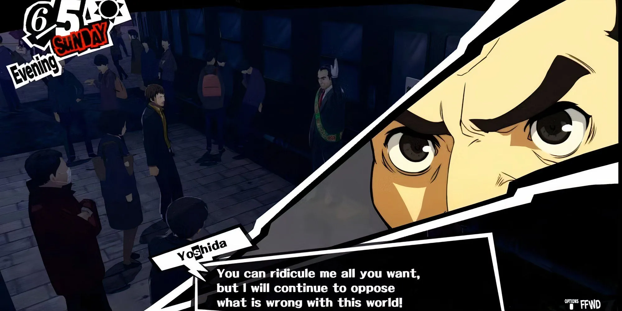 Cận cảnh đoạn hội thoại với Yoshida trong Persona 5 Royal
