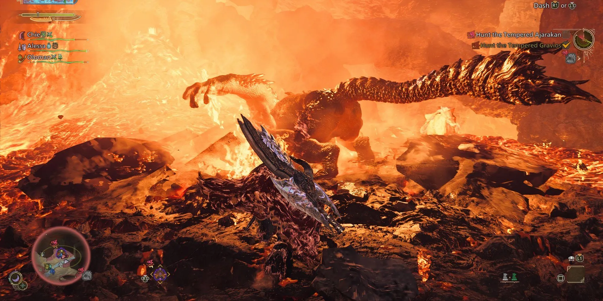 Chặt đuôi quái vật bằng Switch Axe trong Monster Hunter Wilds