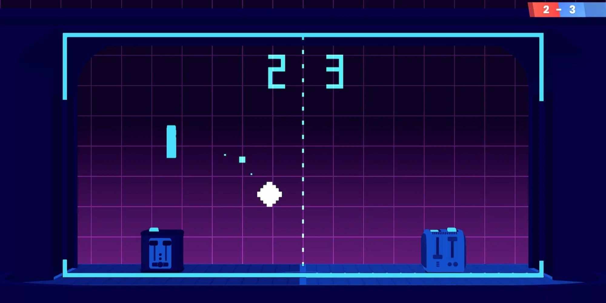Chế độ arcade game Toasterball với hai máy nướng bánh mì đối đầu