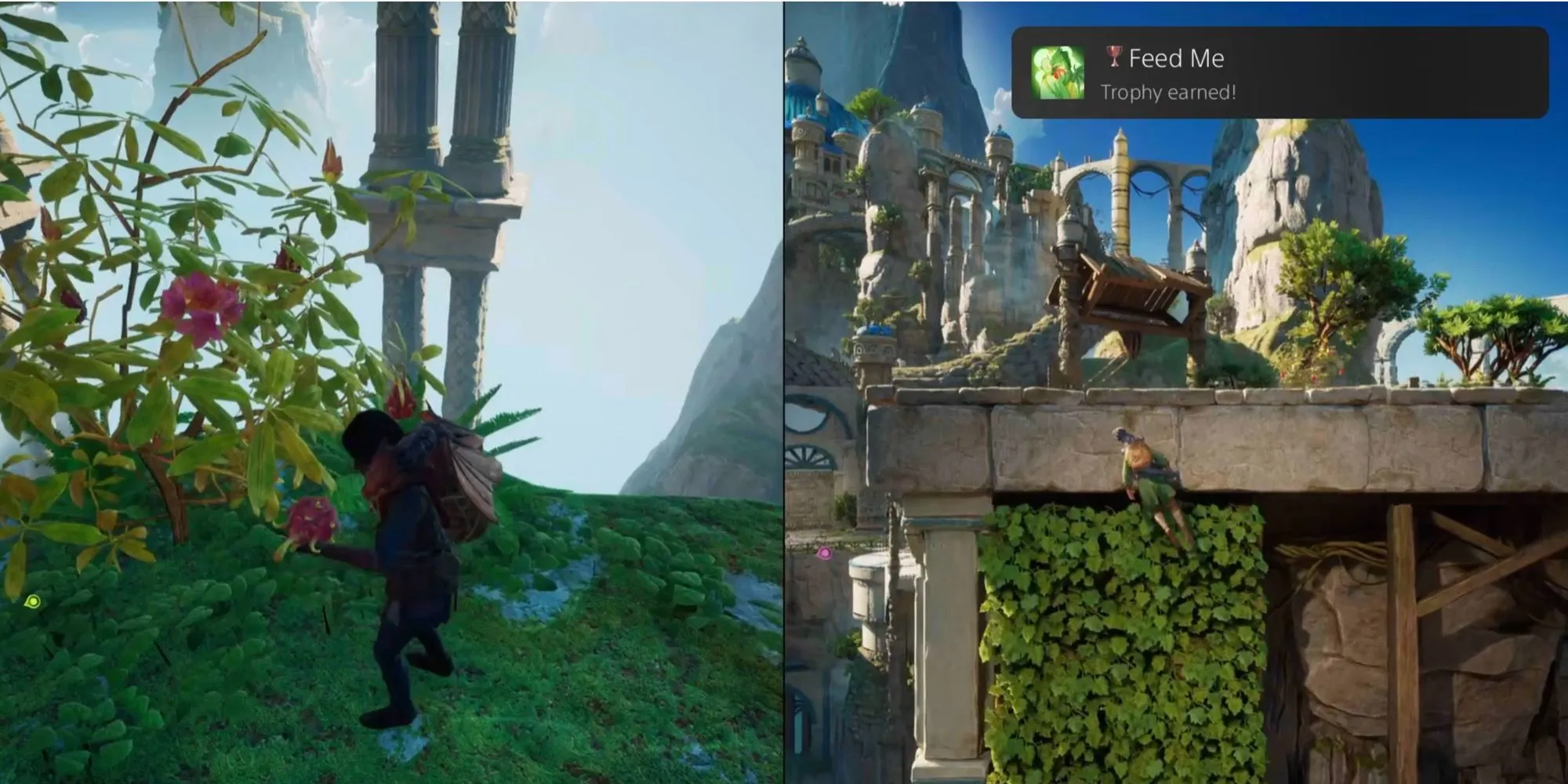 Cho rồng ăn quả mọng để nhận trophy Feed Me trong Split Fiction