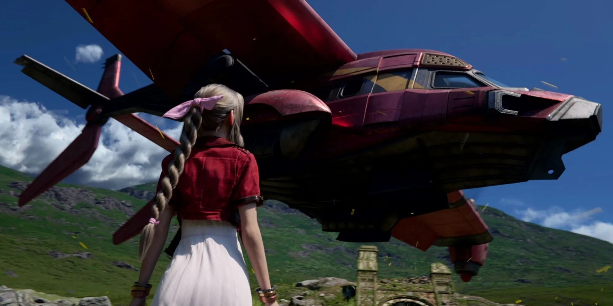 Cloud Strife đau buồn ôm Aerith Gainsborough trong Final Fantasy VII Rebirth