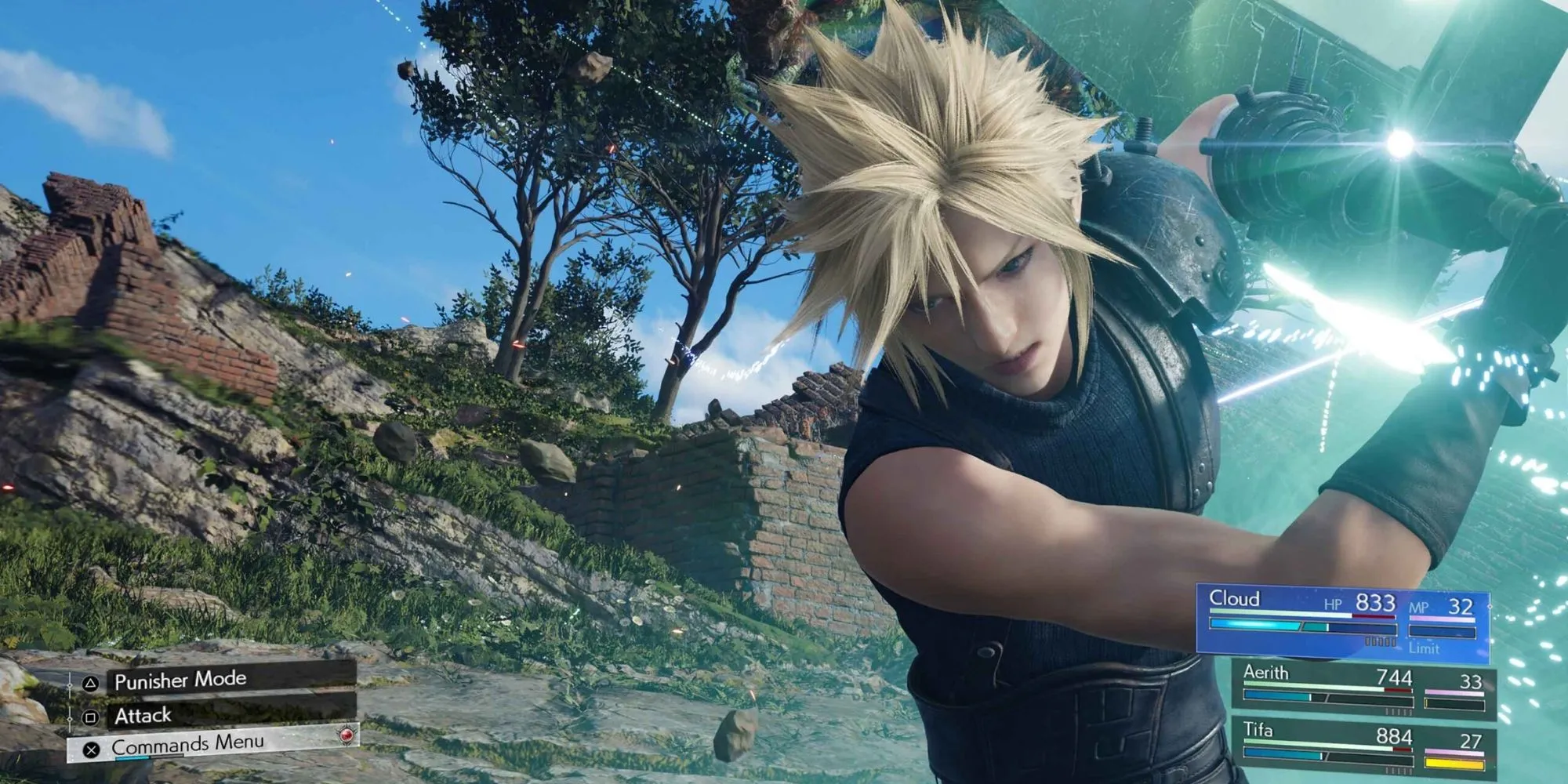 Cloud và đồng đội trong trận chiến Final Fantasy VII Rebirth sử dụng hệ thống ATB hiện đại