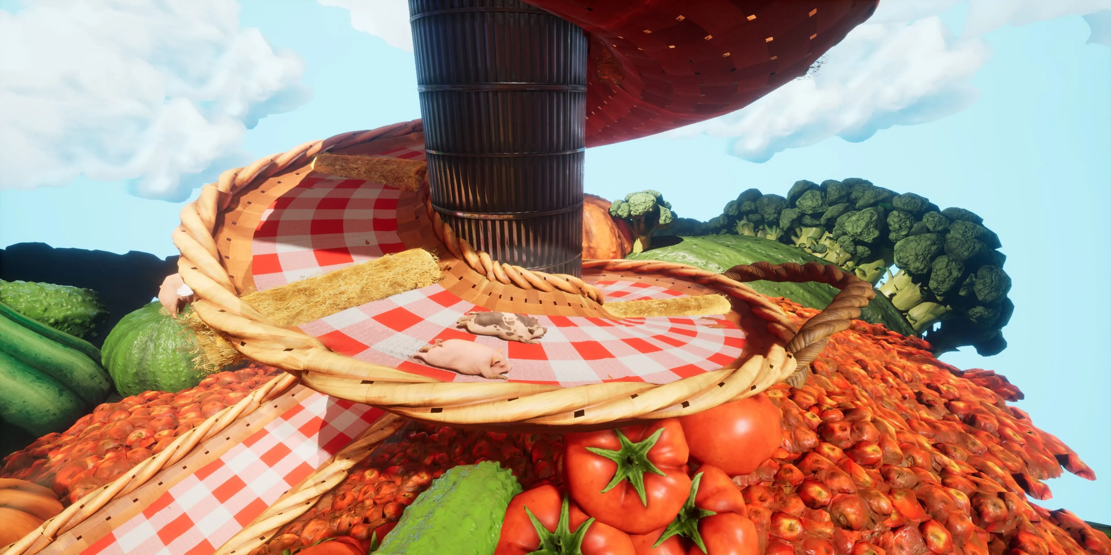 Cốt truyện phụ Farmlife trong game Split Fiction nơi nhân vật biến thành heo