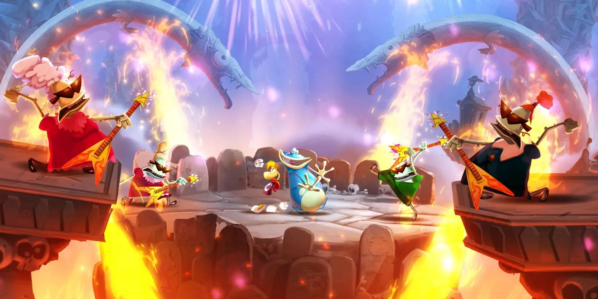 Cuối màn Grannies World Tour trong Rayman Legends