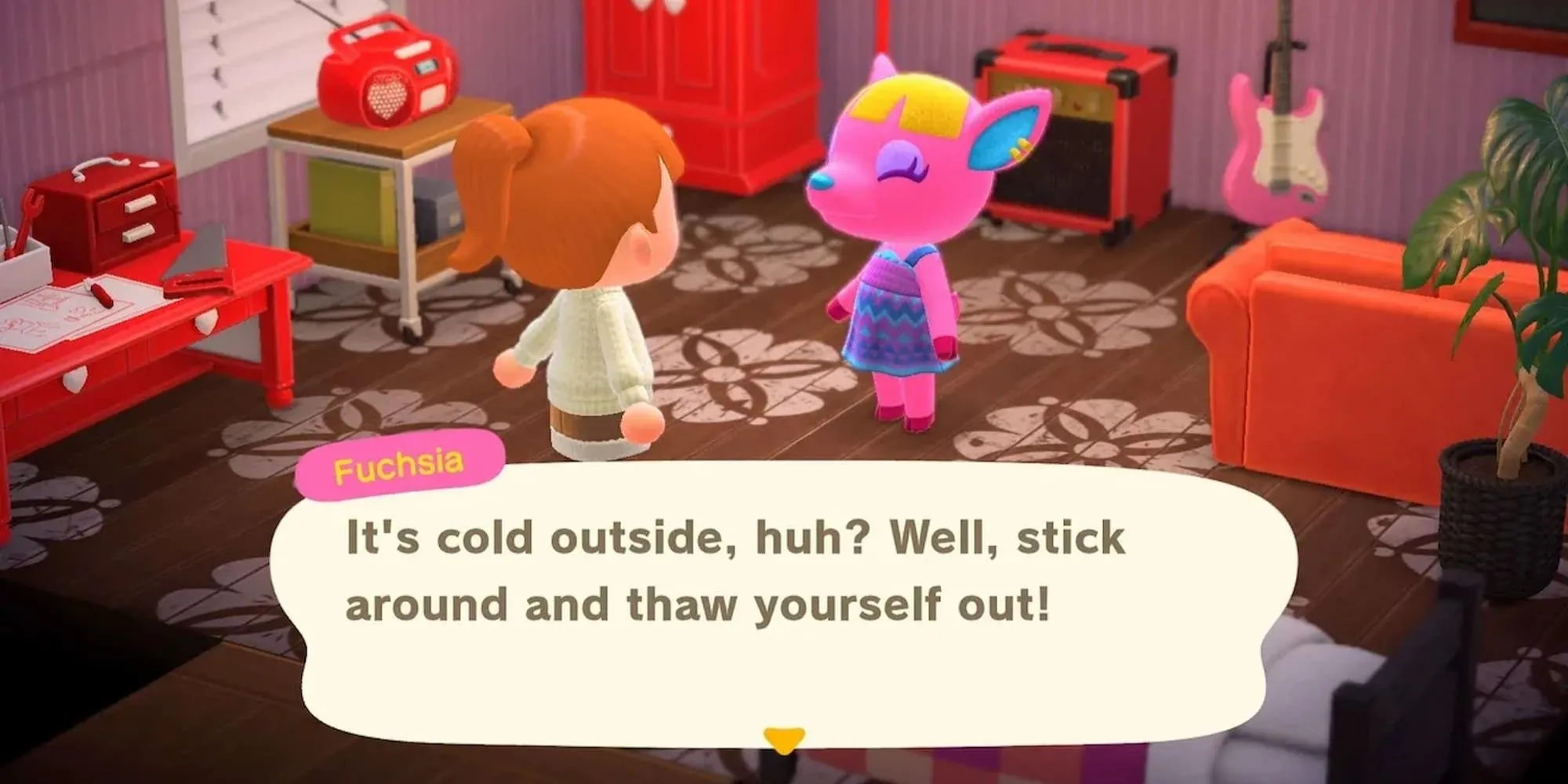 Dân làng Fuchsia đang nói chuyện trong Animal Crossing New Horizons
