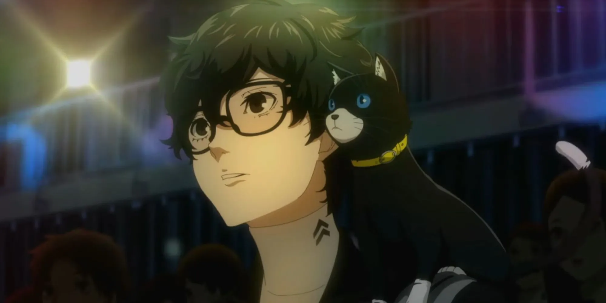 Dàn Phantom Thieves trong một đoạn cắt cảnh anime đầy phong cách và năng động của Persona 5