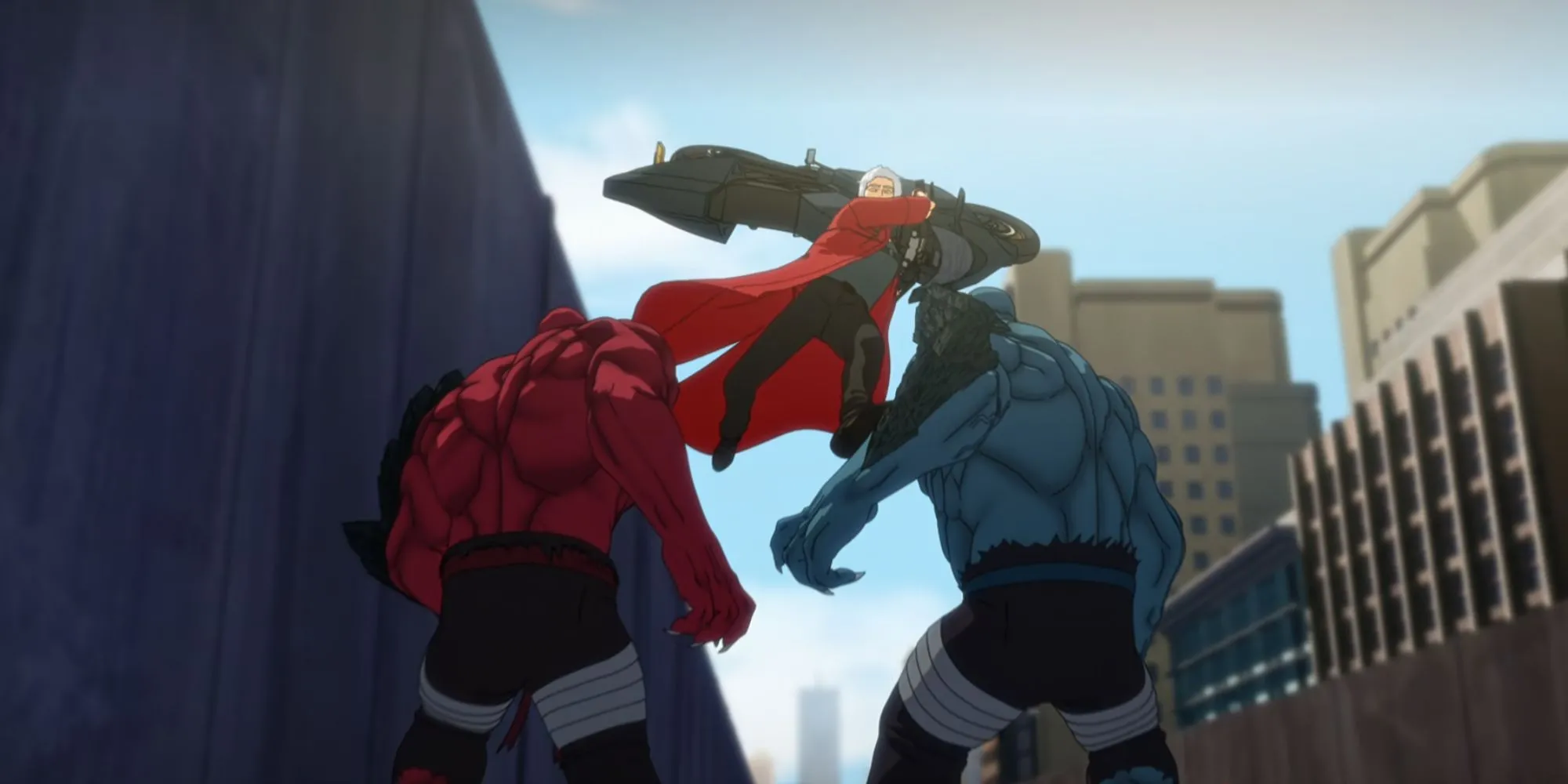 Dante dùng xe máy tấn công quỷ trên đường cao tốc trong Devil May Cry Netflix