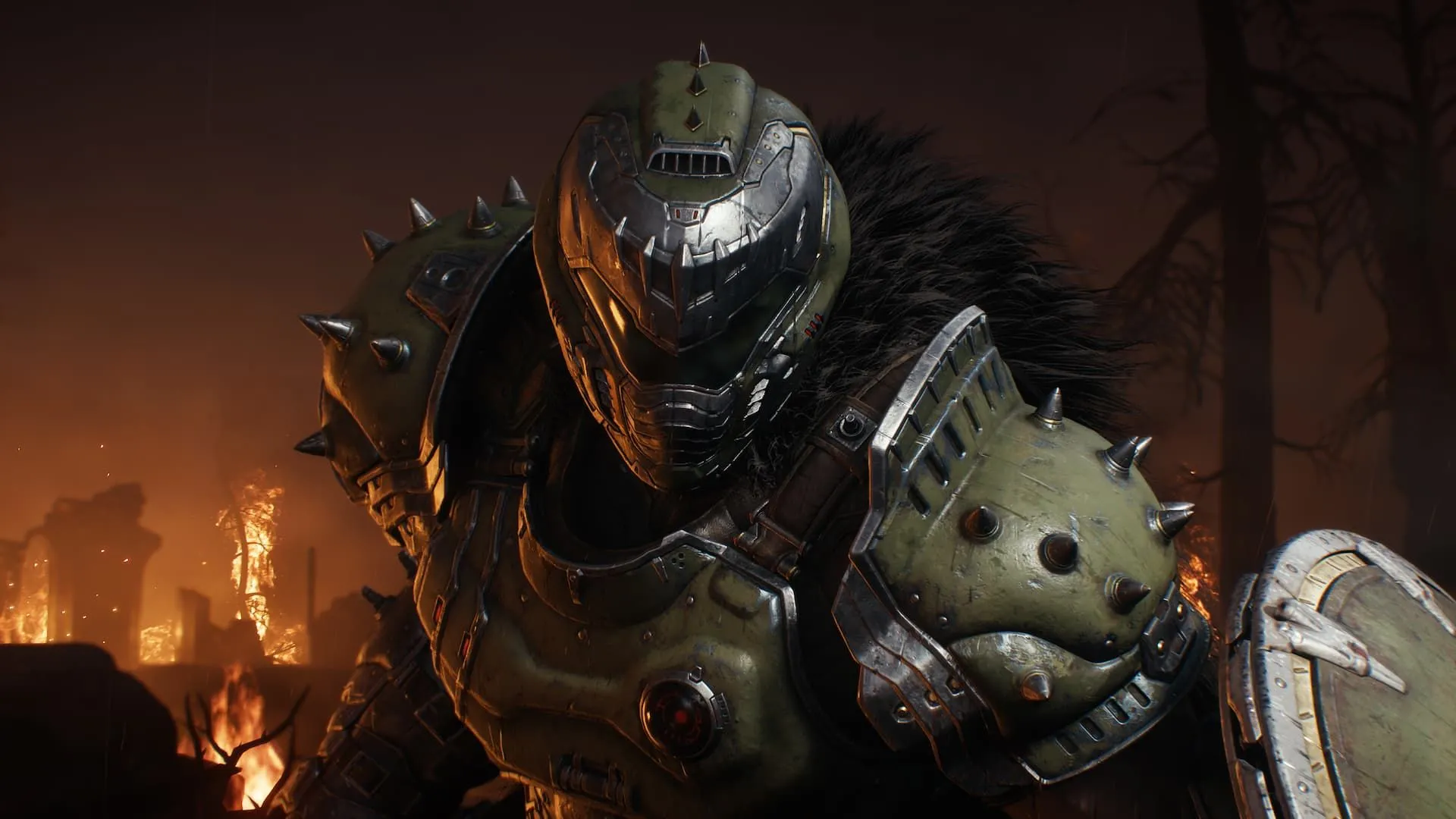 Doom Slayer trang bị khiên trong Doom The Dark Ages