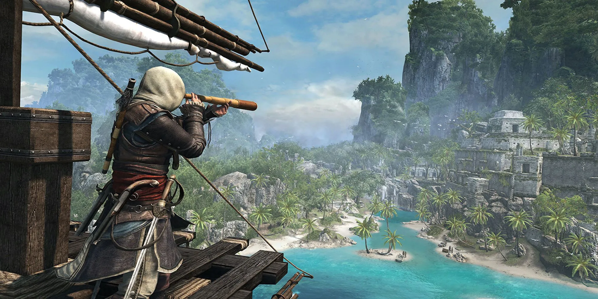 Edward Kenway nhìn ra biển trong Assassin's Creed 4: Black Flag