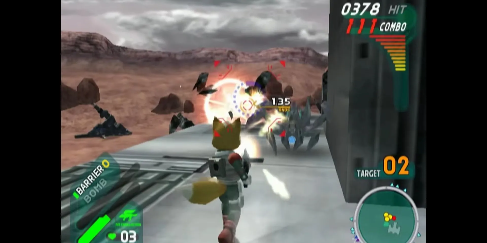 Fox McCloud chiến đấu trên bộ trong Star Fox: Assault