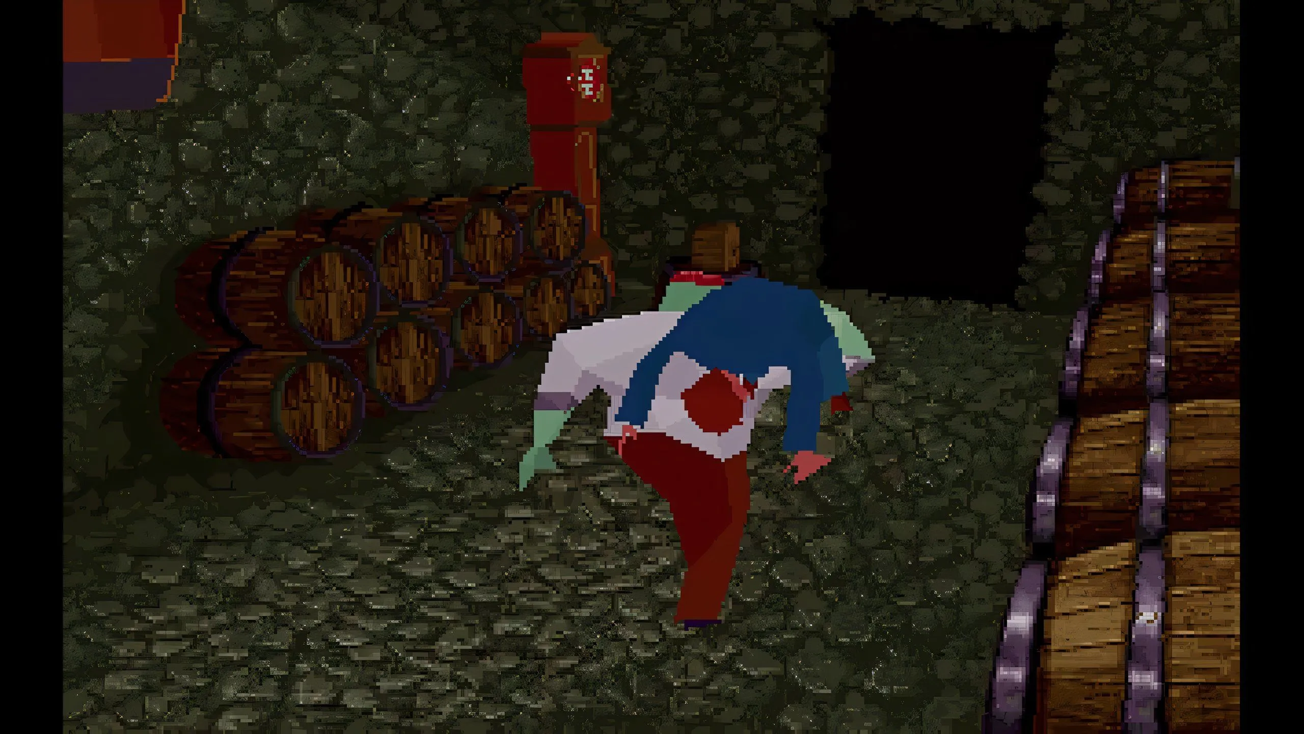 Gameplay của Alone in the Dark 2 trên PS1 thể hiện góc nhìn cố định và không khí rùng rợn