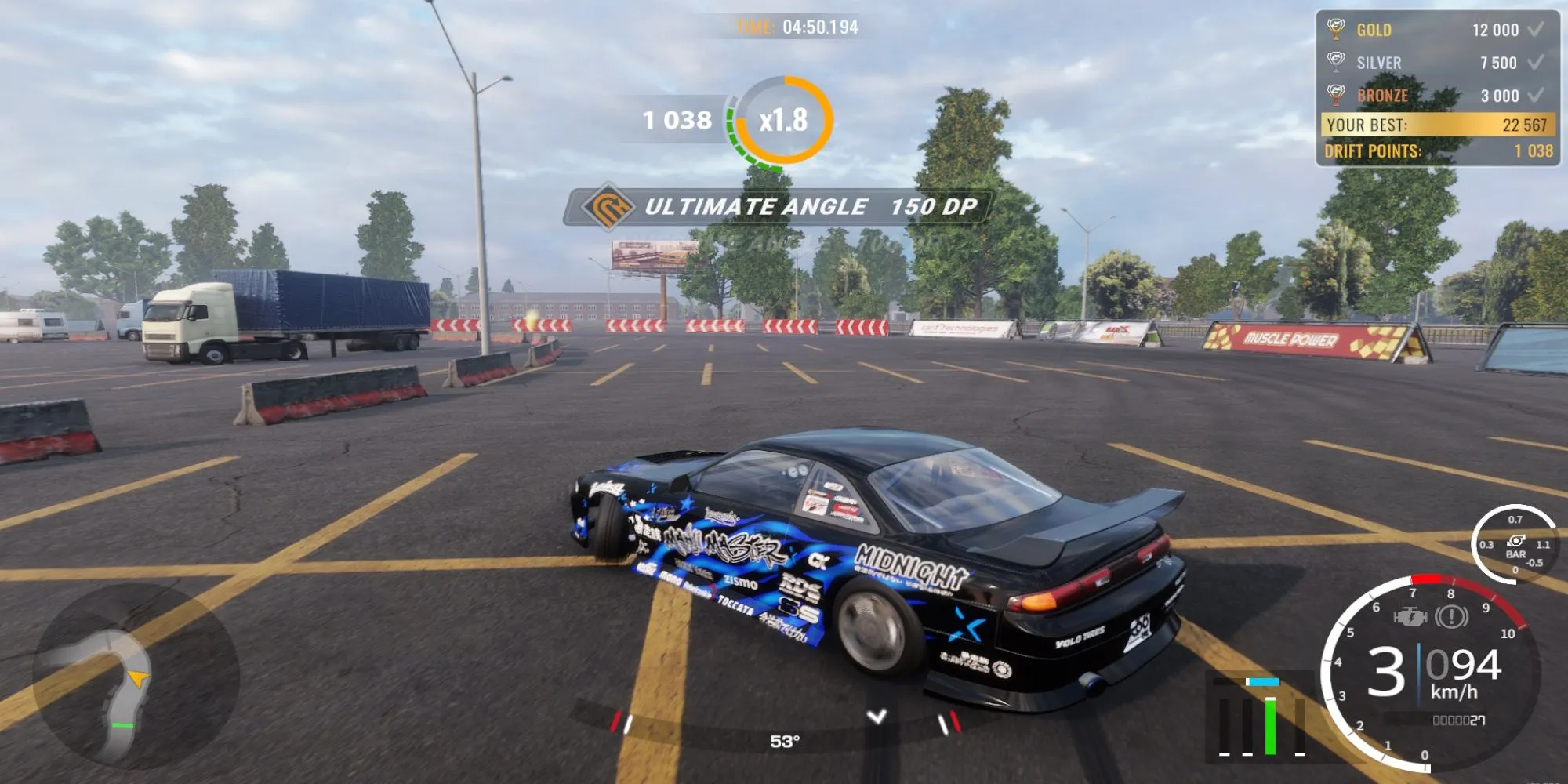 Gameplay drift trong CarX Drift Racing Online với hiệu ứng khói đẹp mắt