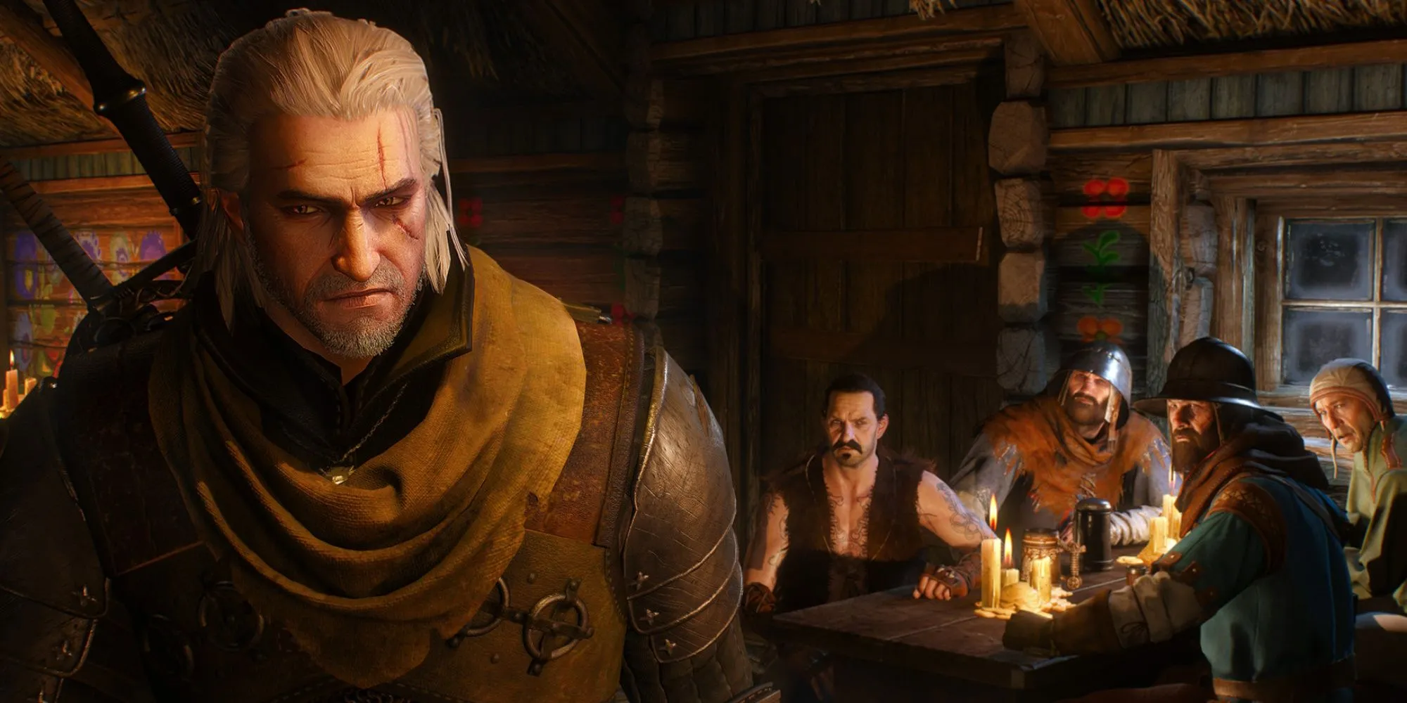 Geralt xứ Rivia trong The Witcher 3 Wild Hunt với bối cảnh hùng vĩ