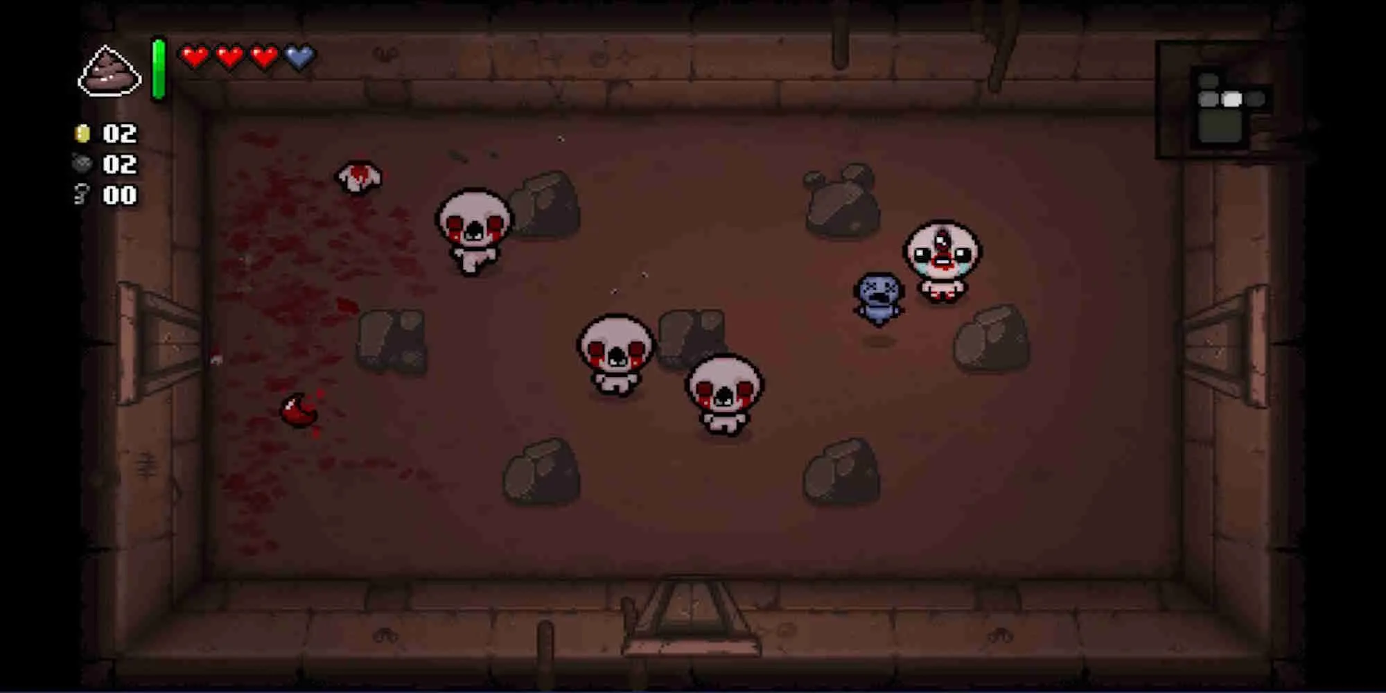 Giao diện gameplay The Binding of Isaac: Repentance, nổi bật với các vật phẩm độc đáo