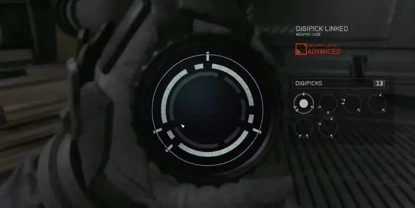 Giao diện mini-game bẻ khóa bằng digipick độc đáo trong Starfield
