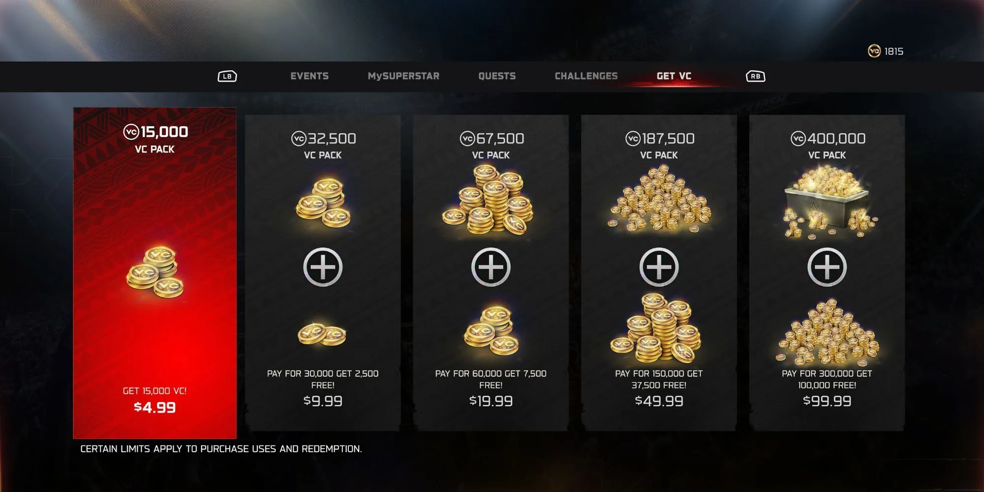 Giao diện trong WWE 2K25 hướng dẫn cách kiếm VC