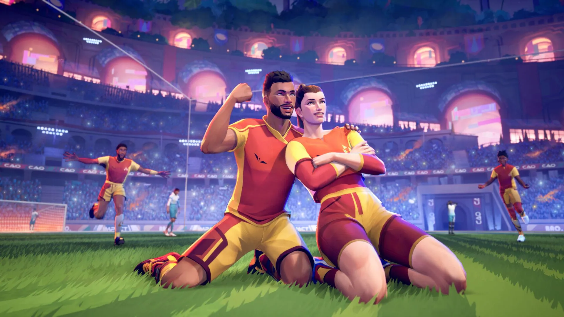 Giao diện và đồ họa phong cách arcade của Rematch