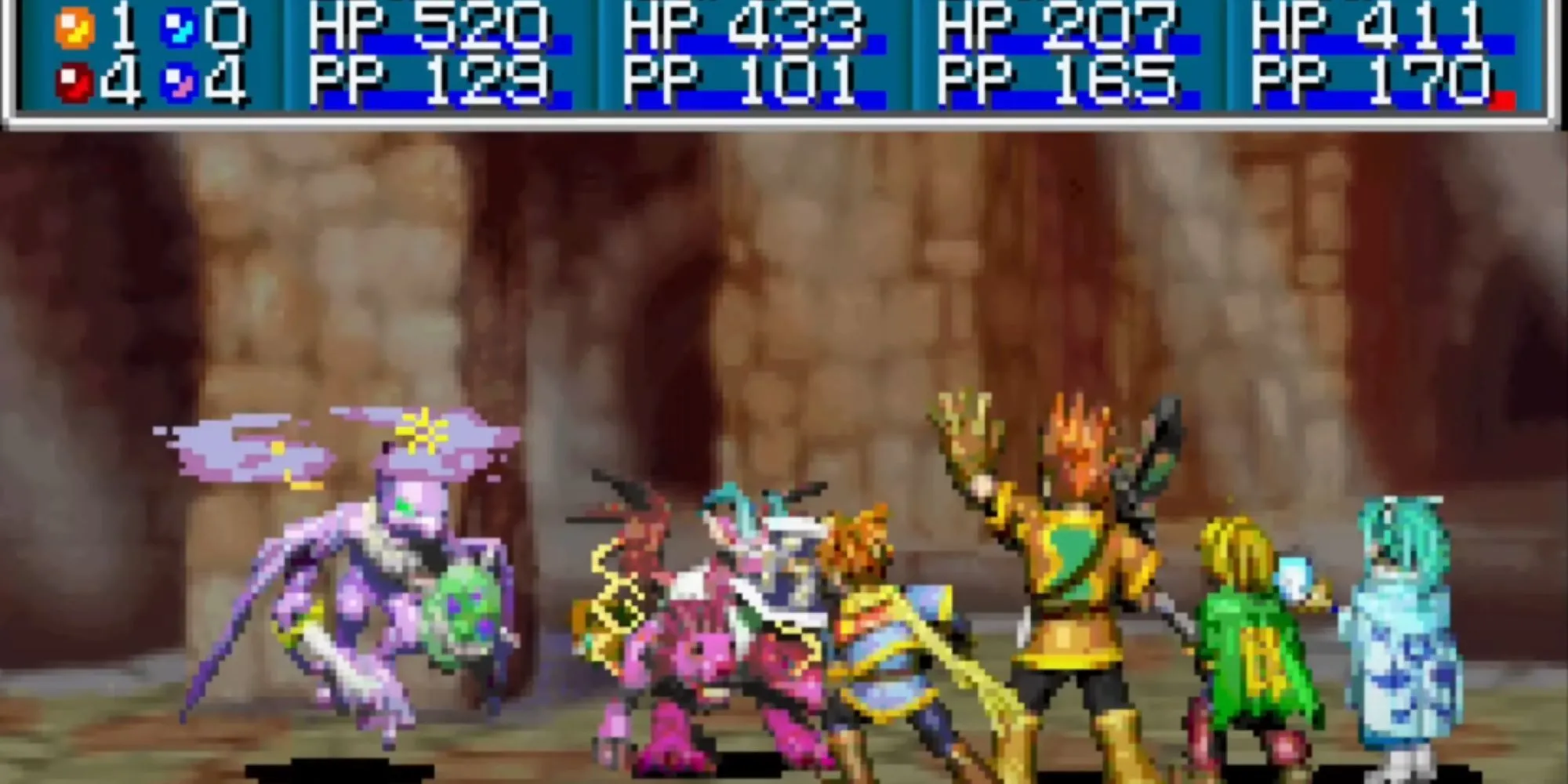Golden Sun GBA trận chiến đồ họa ấn tượng với hiệu ứng phép thuật