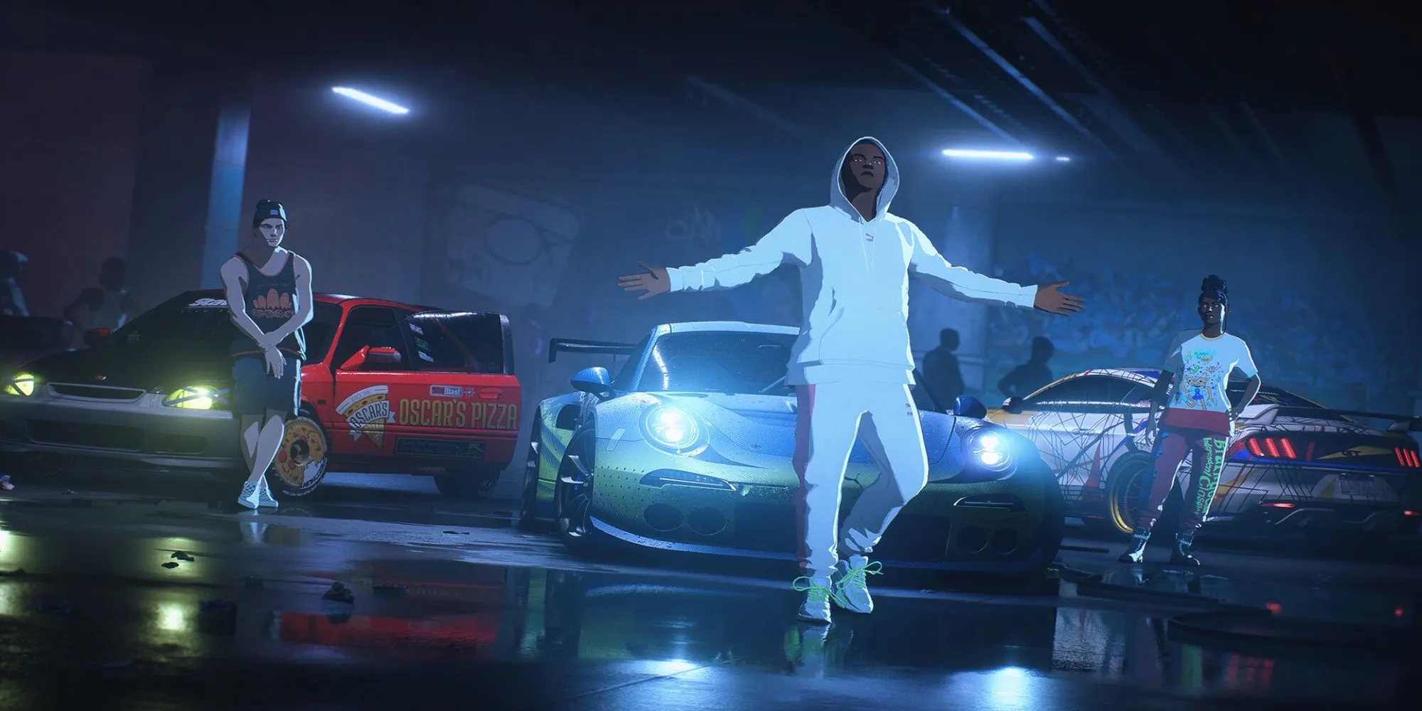 Hình ảnh chiếc xe đua với hiệu ứng hoạt hình độc đáo trong Need For Speed Unbound