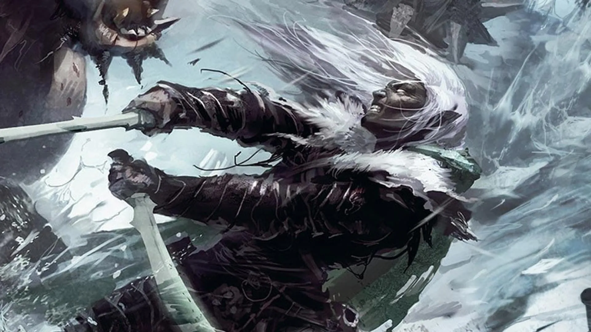 Hình ảnh Drizzt Do'Urden, một nhân vật nổi tiếng trong thế giới Dungeons & Dragons, trên bìa sách Icewind Dale