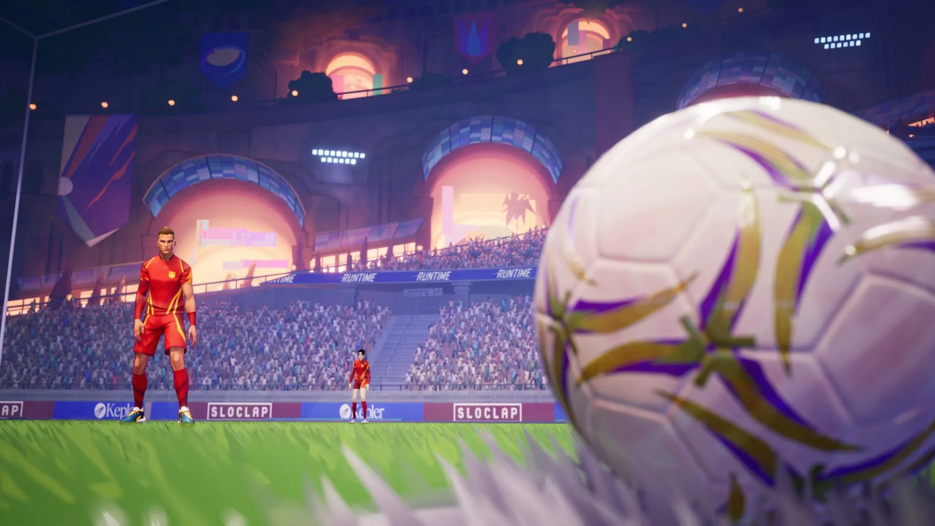 Hình ảnh gameplay trong Rematch với các cầu thủ trên sân