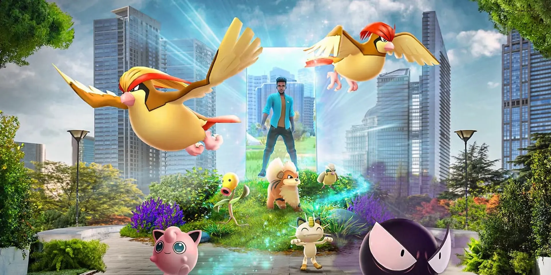 Hình ảnh quảng bá game Pokémon GO trên điện thoại