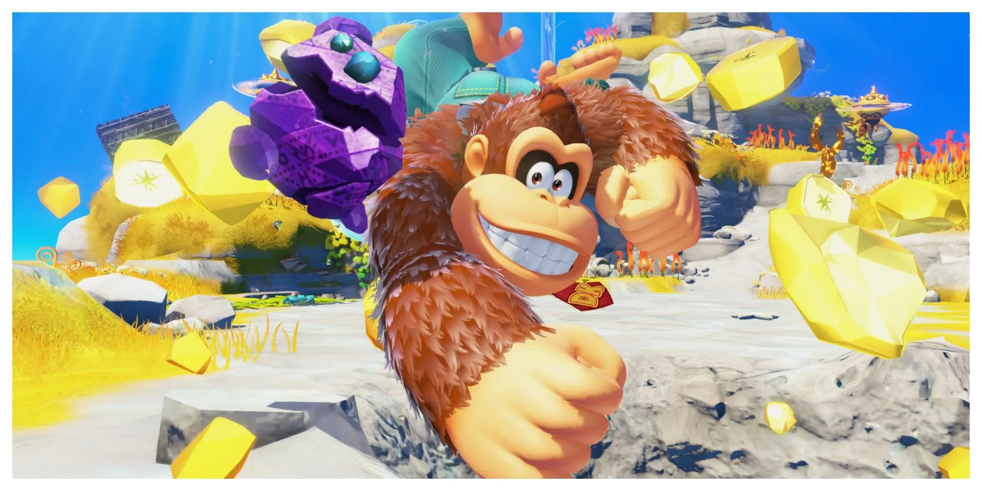 Hình ảnh quảng cáo game Donkey Kong Bananza cho Nintendo Switch 2 với thiết kế nhân vật mới