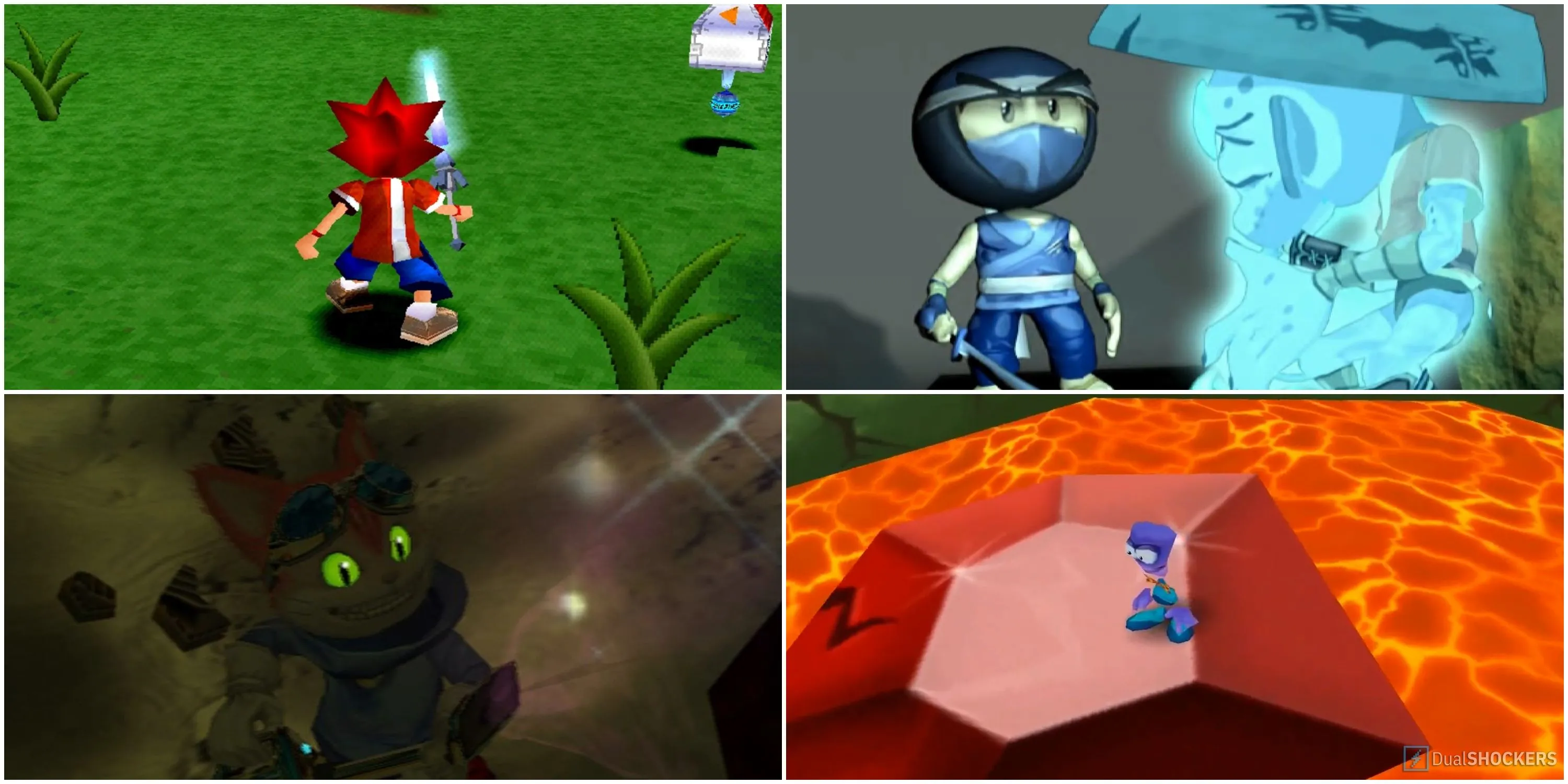 Hình ảnh từ các game Ape Escape, I-Ninja, Blinx The Time Sweeper, Tonic Trouble