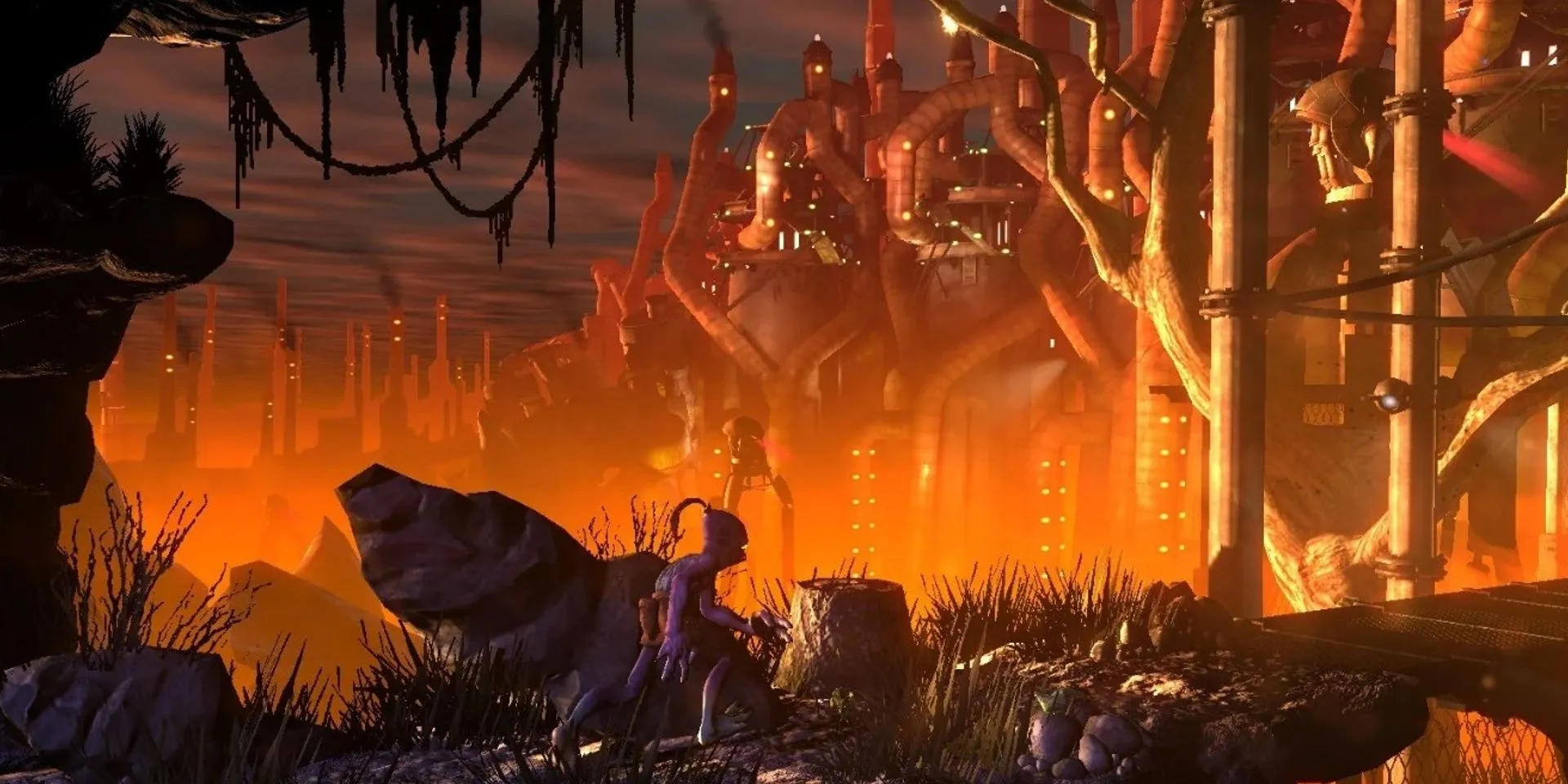 Khu nhà máy Rupture Farms u ám trên hành tinh Oddworld