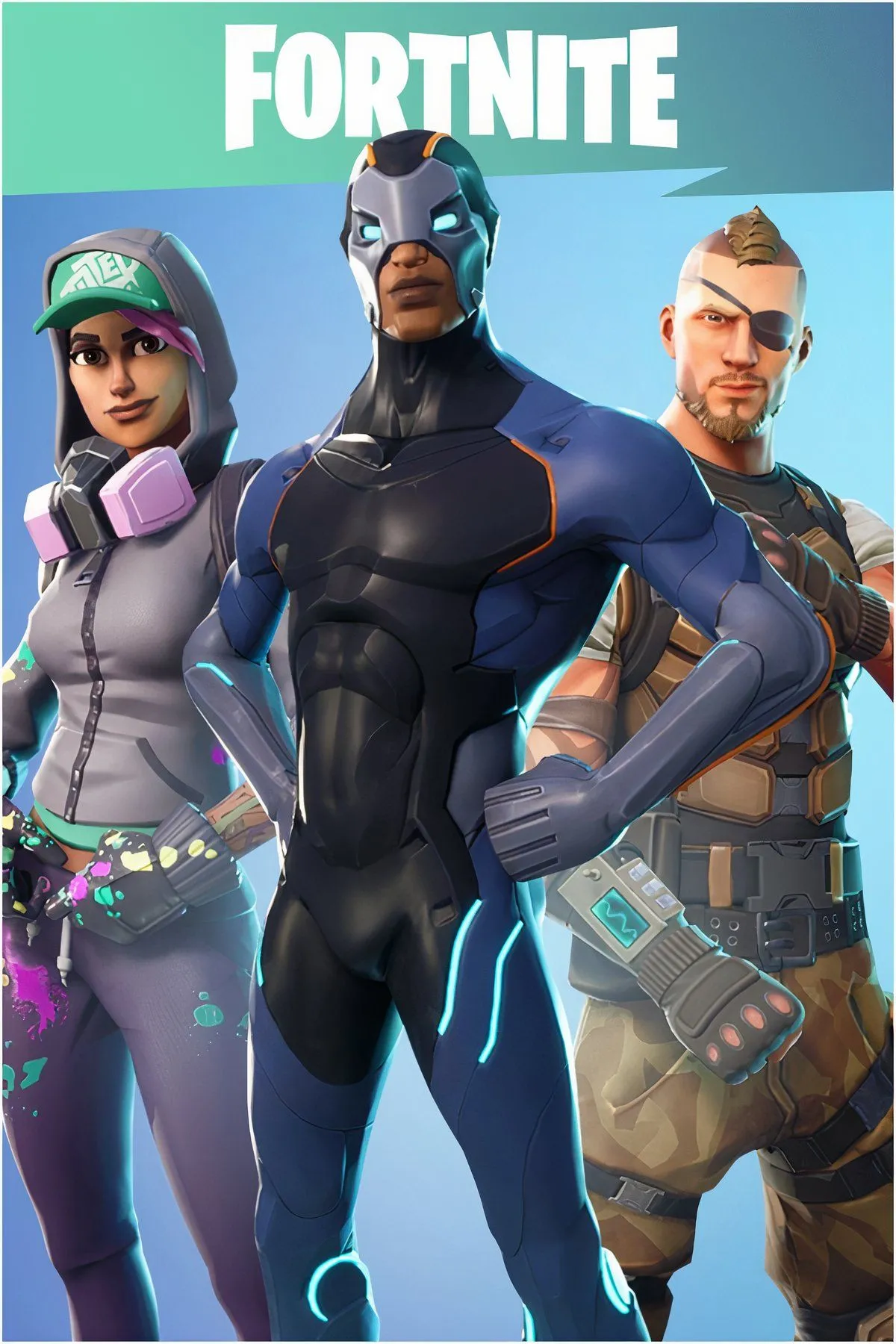 Logo Fortnite cùng các hình ảnh biểu tượng, đánh dấu sự trở lại trên nền tảng di động iOS