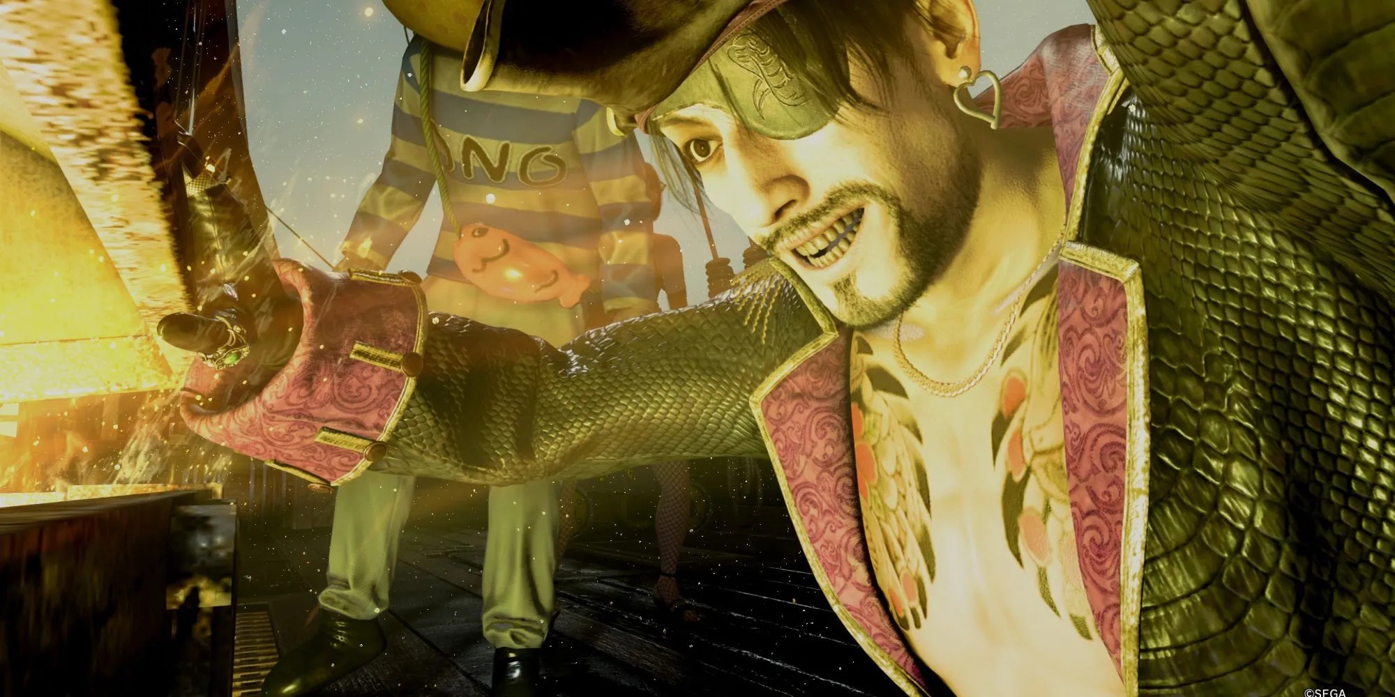 Majima Goro trong Like a Dragon: Pirate Yakuza với các tùy chọn trang phục và phụ kiện phong phú