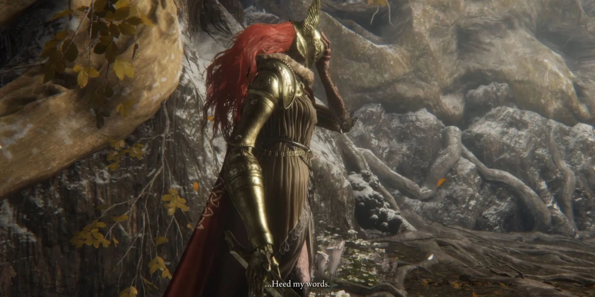 Malenia, Blade of Miquella, đeo chiếc mũ giáp đặc trưng trong Elden Ring