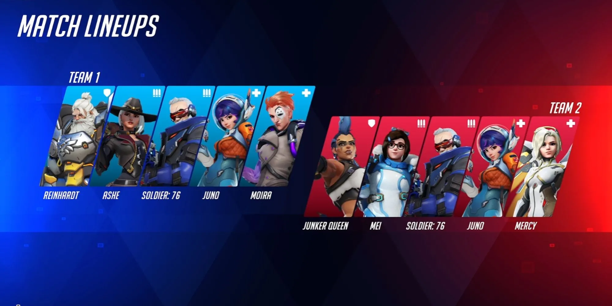 Màn hình hiển thị đội hình thi đấu trong chế độ Stadium Overwatch 2